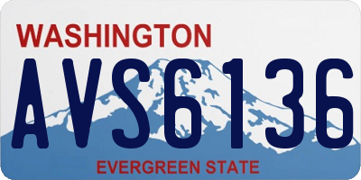 WA license plate AVS6136