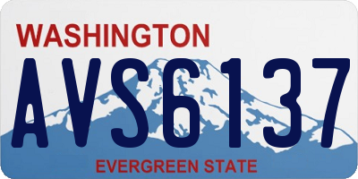 WA license plate AVS6137