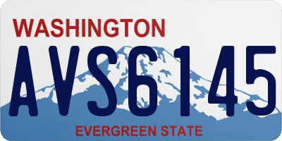 WA license plate AVS6145
