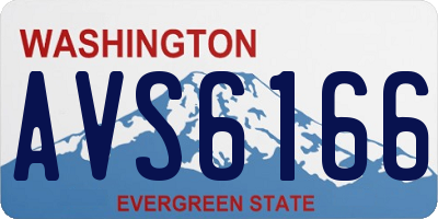 WA license plate AVS6166