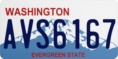 WA license plate AVS6167