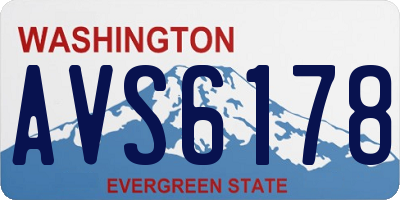 WA license plate AVS6178