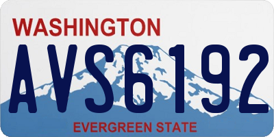 WA license plate AVS6192
