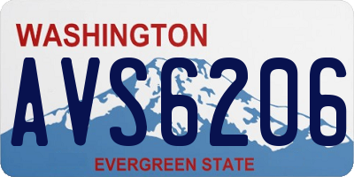 WA license plate AVS6206