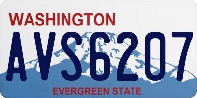 WA license plate AVS6207