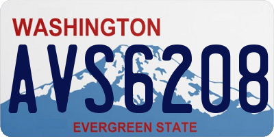 WA license plate AVS6208
