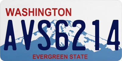 WA license plate AVS6214