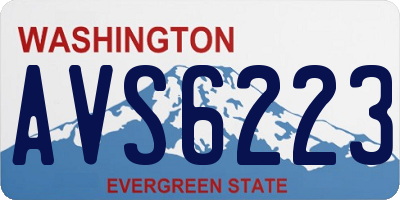WA license plate AVS6223
