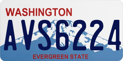 WA license plate AVS6224