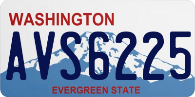 WA license plate AVS6225