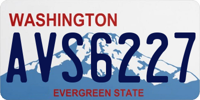 WA license plate AVS6227