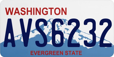 WA license plate AVS6232