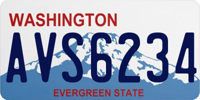 WA license plate AVS6234