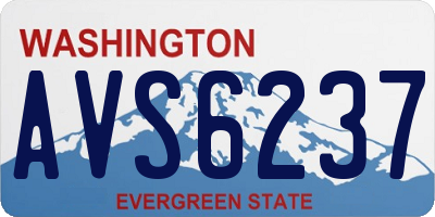 WA license plate AVS6237