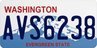 WA license plate AVS6238