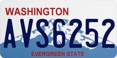 WA license plate AVS6252