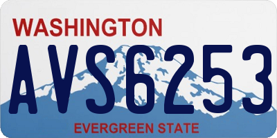 WA license plate AVS6253