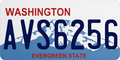 WA license plate AVS6256