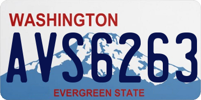 WA license plate AVS6263