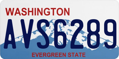 WA license plate AVS6289