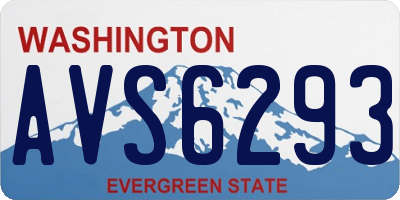 WA license plate AVS6293