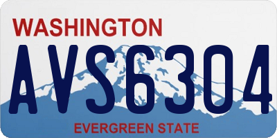 WA license plate AVS6304