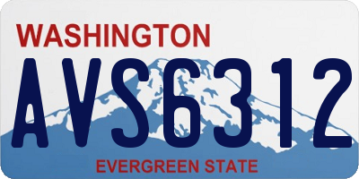 WA license plate AVS6312