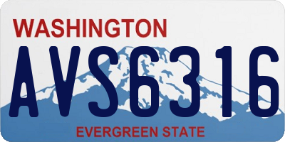 WA license plate AVS6316