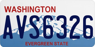 WA license plate AVS6326