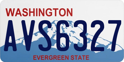WA license plate AVS6327