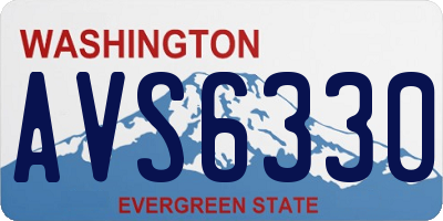 WA license plate AVS6330