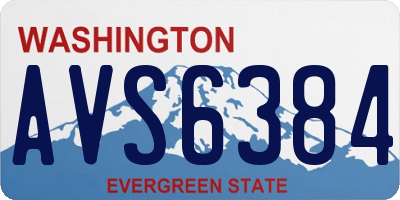 WA license plate AVS6384