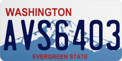 WA license plate AVS6403