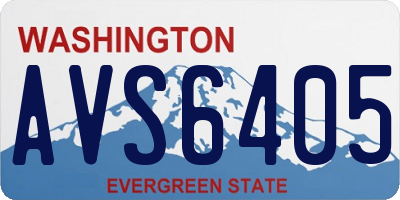 WA license plate AVS6405