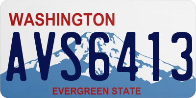 WA license plate AVS6413