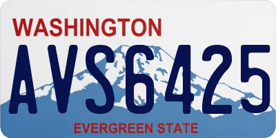WA license plate AVS6425