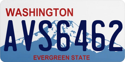 WA license plate AVS6462
