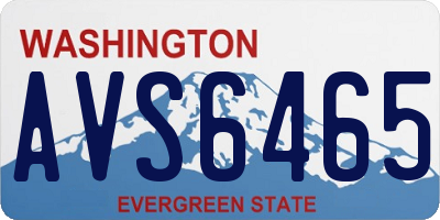 WA license plate AVS6465