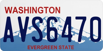 WA license plate AVS6470