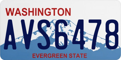 WA license plate AVS6478