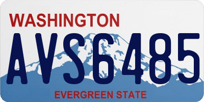 WA license plate AVS6485