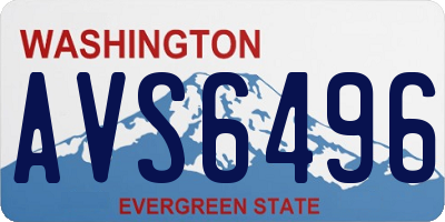 WA license plate AVS6496