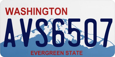 WA license plate AVS6507