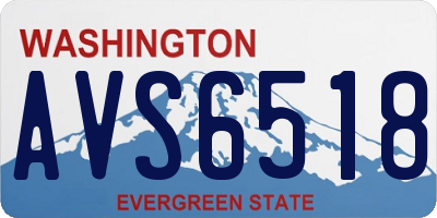 WA license plate AVS6518