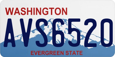 WA license plate AVS6520