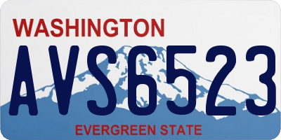 WA license plate AVS6523