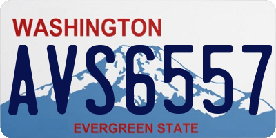 WA license plate AVS6557
