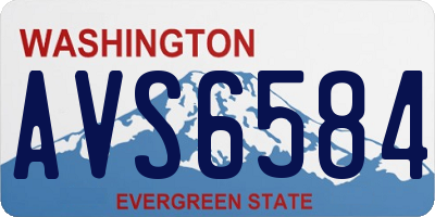 WA license plate AVS6584