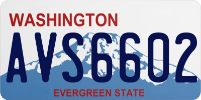 WA license plate AVS6602