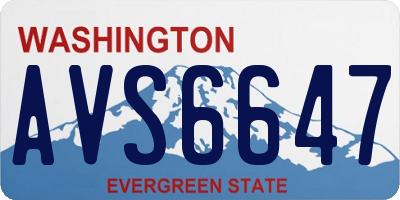 WA license plate AVS6647